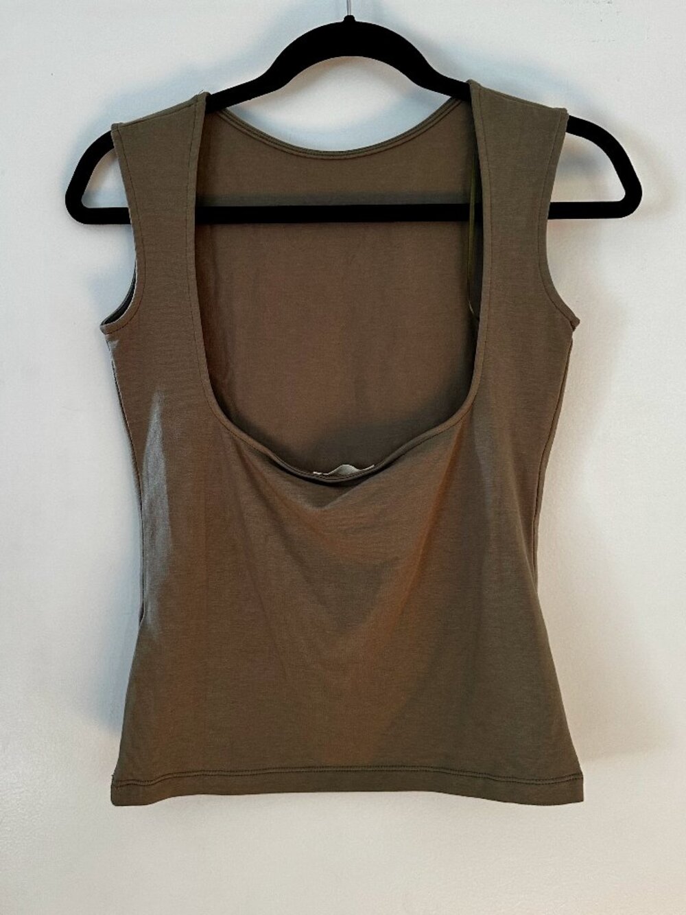 Madewell Olive Green Scoop Back Tank Top Sz S